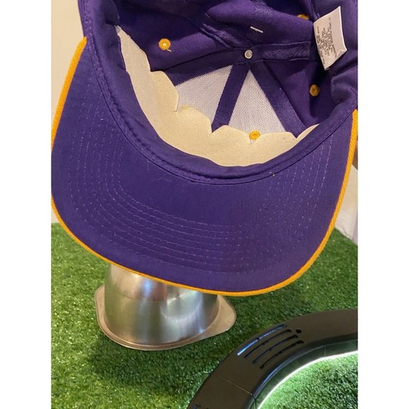 Vintage Minnesota Vikings hat cap strap back new purple yellow mens 90s Retro - Picture 8 of 11